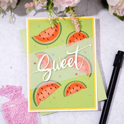 Inlovearts Summer Watermelon Rectangle Background Cutting Dies