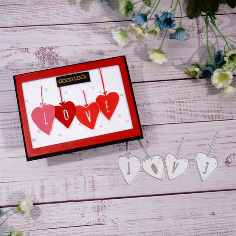 Inlovearts "Love" Word in Heart Shape Cutting Dies
