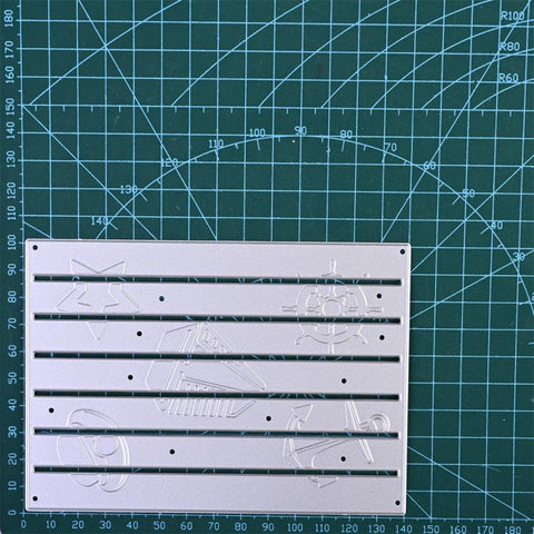Strip Hollow Pattern Rectangular Background Board Cutting Dies