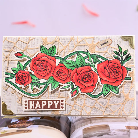 Inloveartshop Stylish Rose Bush Dies with Stamps