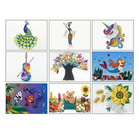 Paper Filigree Painting Kit-Animal and plant paper drawing set