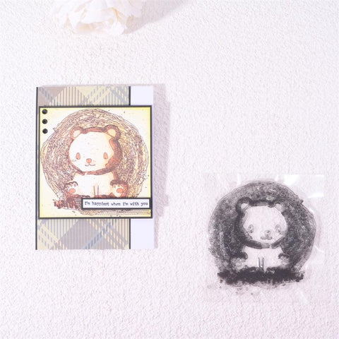 Inloveartshop Cute Bear Seated in Ground Stamps