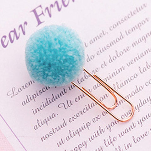 Inlovearts Colorful Fur Ball Decoration Candy Color Paper Clip